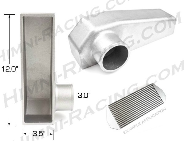 Intercooler End Tank - 12" x 3"x 3" In/Out #1