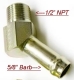 (image for) Oil Drain / Return Fitting (1/2" NPT 45 Degree to 5/8" Barb)