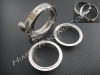 (image for) 4" V-band Exhaust Flange & Clamp Set MALE/FEMALE INTERLOCK SS